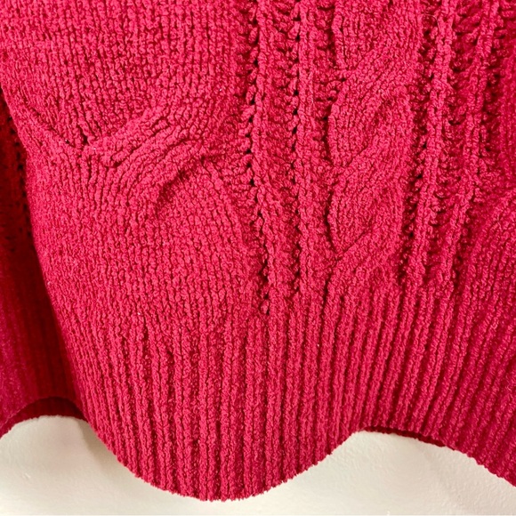J. Jill NWT Chenille Cabled Tunic In Cherrywine Color Size Medium - Picture 6 of 14